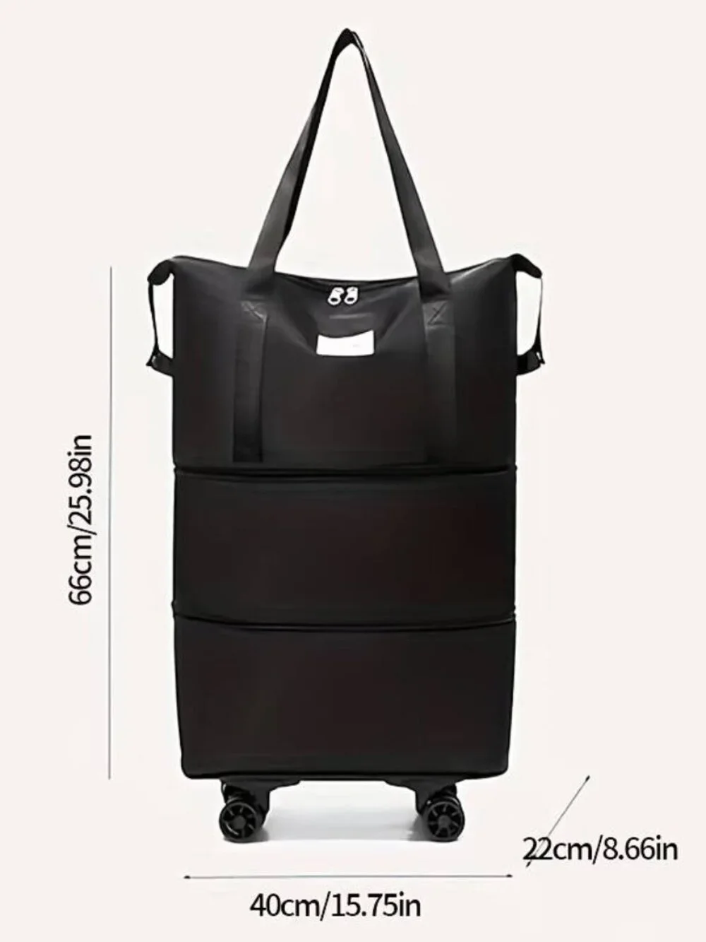 Expandable Rolling Travel Duffel Bag Detachable Spinner Oxford Cloth Carry On